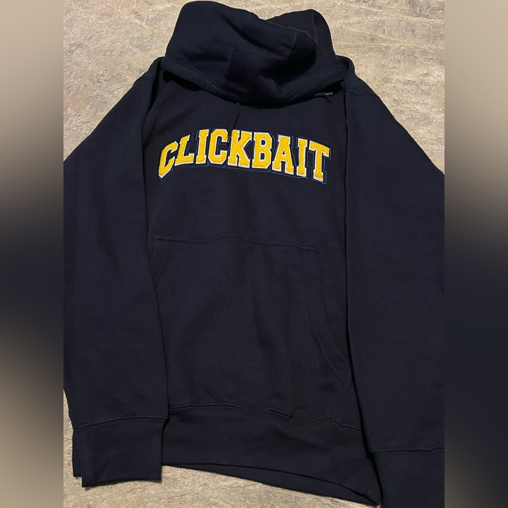 Black Hoodie with Yellow embroidered Clickbait Logo